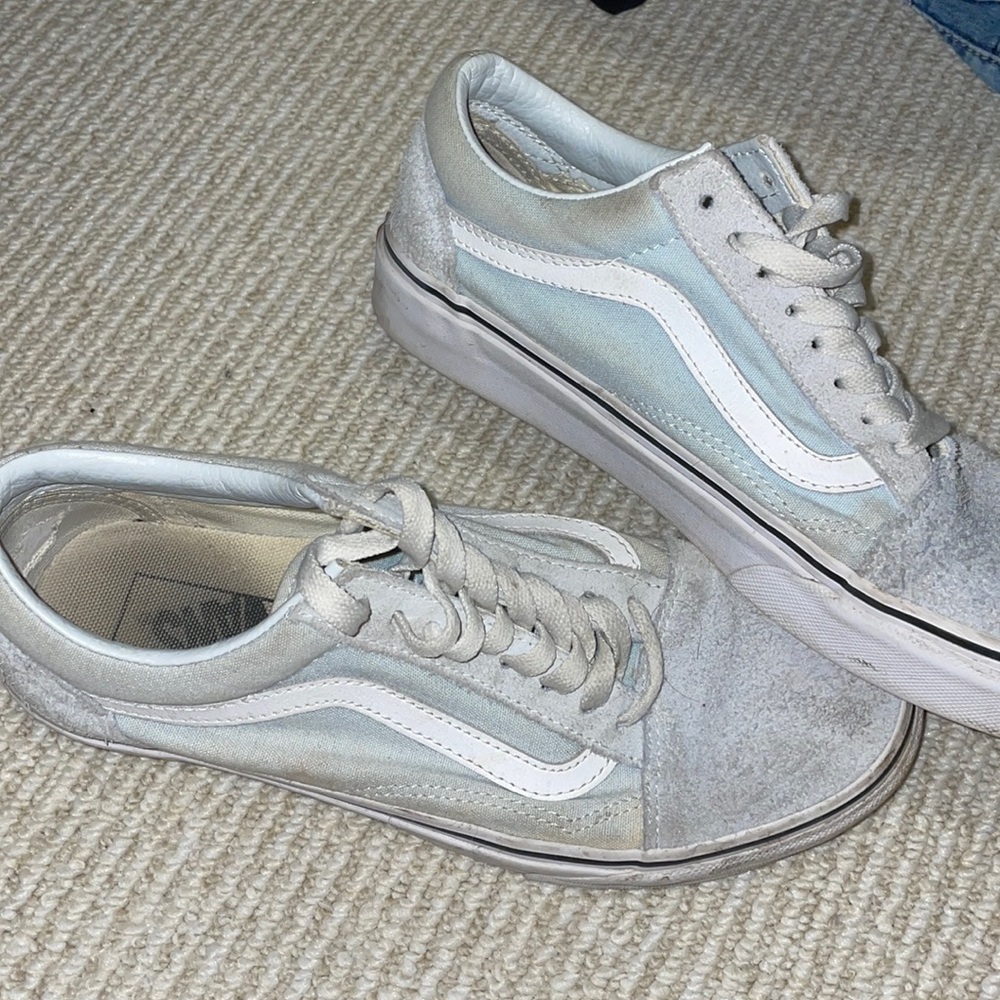 Baby Blue suede old school vans